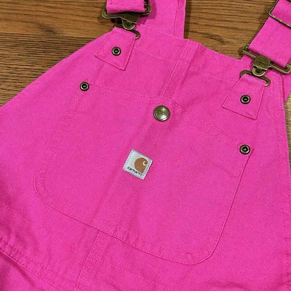 NWT Carhartt Insulated Overalls Coveralls Bibs Girls Size 12 Raspberry Rose Pink